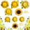 Paper Jazz Sunflower Honeycomb Decorations,Sunflower Birthday Party Decoraytion,Yellow Wall Hanging Ceilling for Spring Garden Themed Birthday Baby Shower Bridal Shower Party Favor.